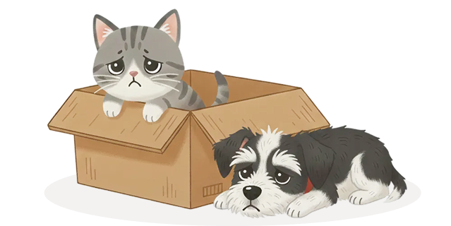 Shelter pets illustration