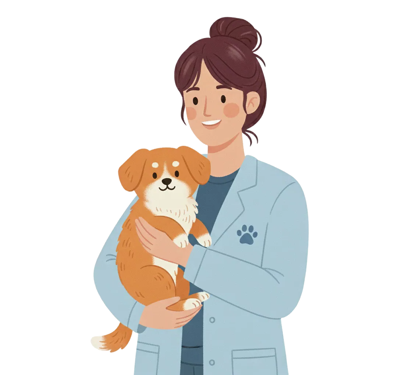 Veterinarian holding a dog